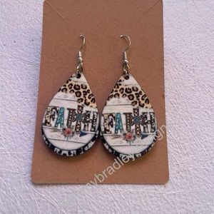 Handmade wooden earrings